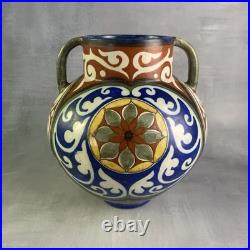 ZUID HOLLAND GOUDA Grand vase céramique Pays-Bas décor floral stylisé art déco