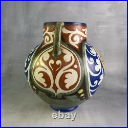 ZUID HOLLAND GOUDA Grand vase céramique Pays-Bas décor floral stylisé art déco