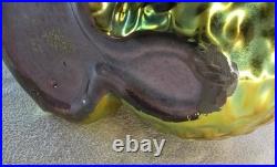 Zsolnay Pecs Ceramique Iridescente Enfant Tenant Un Panier Art Deco 1920 Hungary Zsolnay Pecs Ceramique Iridescente Enfant Tenant Un Panier Art Deco 1920 Hungary